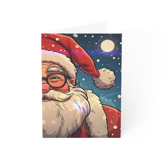 Festive Santa (Christmas Selfies) Greeting Cards made in Christmas Valley- 1, 10, 30, or 50 Pack