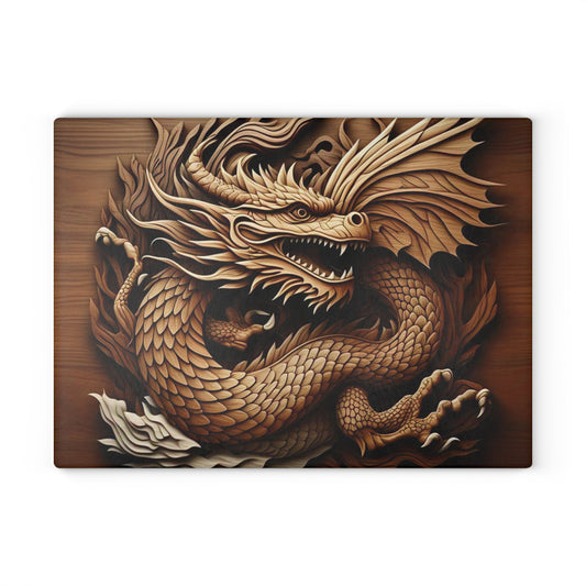 Dragon Art Glass Cutting Board, Decorative Kitchen Accessory, Unique Gift for Chefs, Home Decor, Housewarming Present