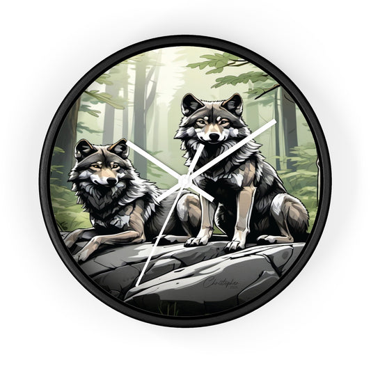 Wolf Pack Wall Clock, Nature Decor, Rustic Home Accent, Wildlife Gift, Forest Themed Clock, Animal Lover Decor