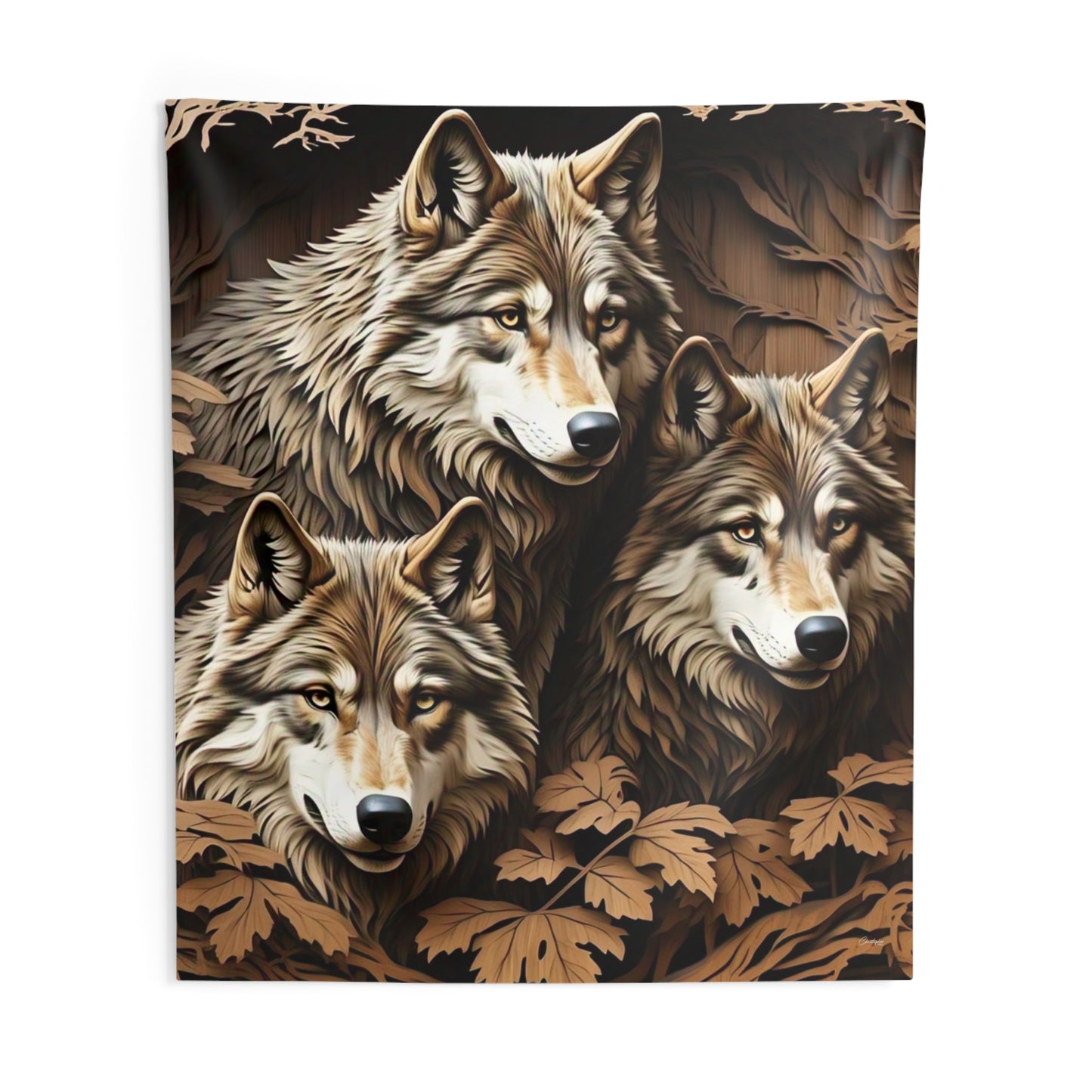 Wolf Pack Indoor Wall Tapestry, Home Decor, Nature Wall Art, Wilderness Decoration, Boho Style Tapestry, Cozy Living Room Accent