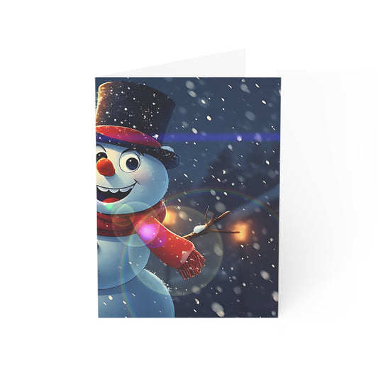 Festive Snowman (Christmas Selfies) Greeting Cards (1, 10, 30, 50pcs) - Whimsical Winter Celebrations
