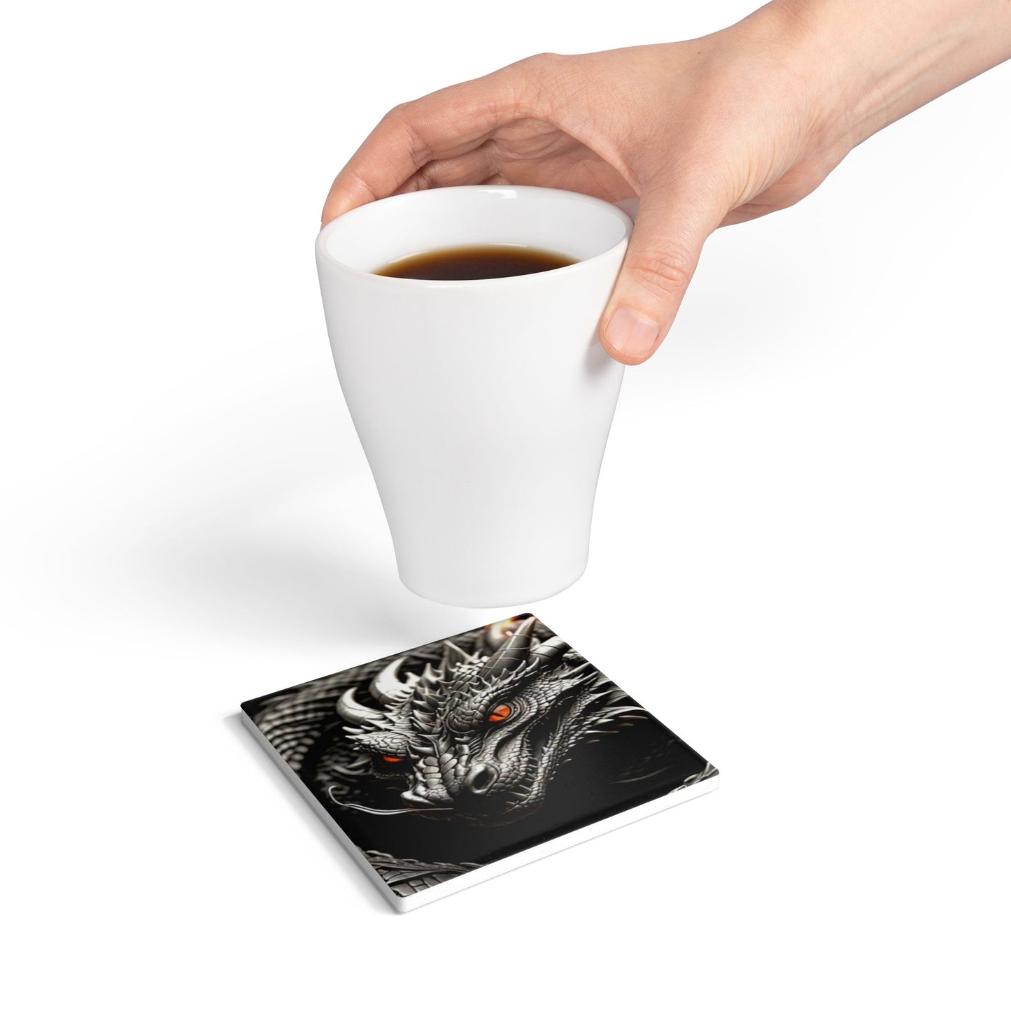 Dragon Design Ceramic Coaster | Fantasy Home Decor