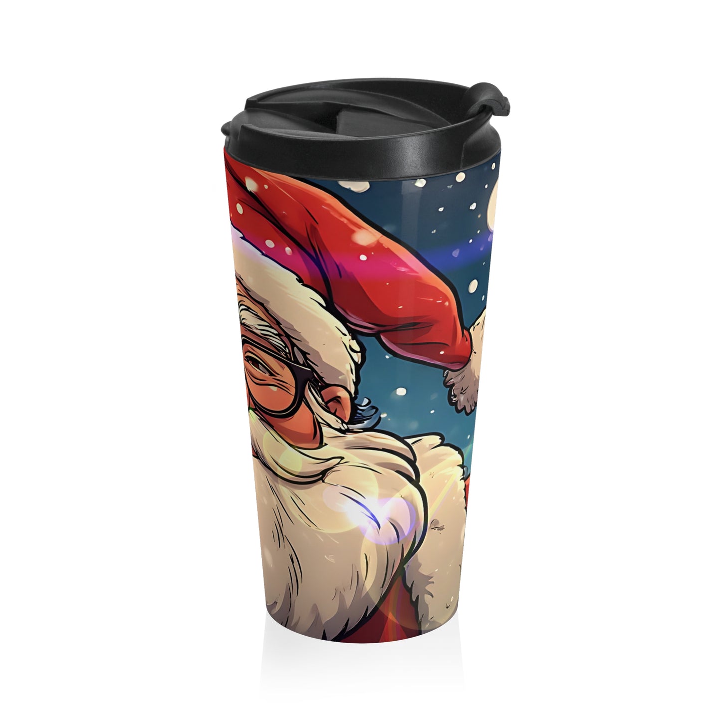 Festive Santa (christmas selfies) Stainless Steel Travel Mug