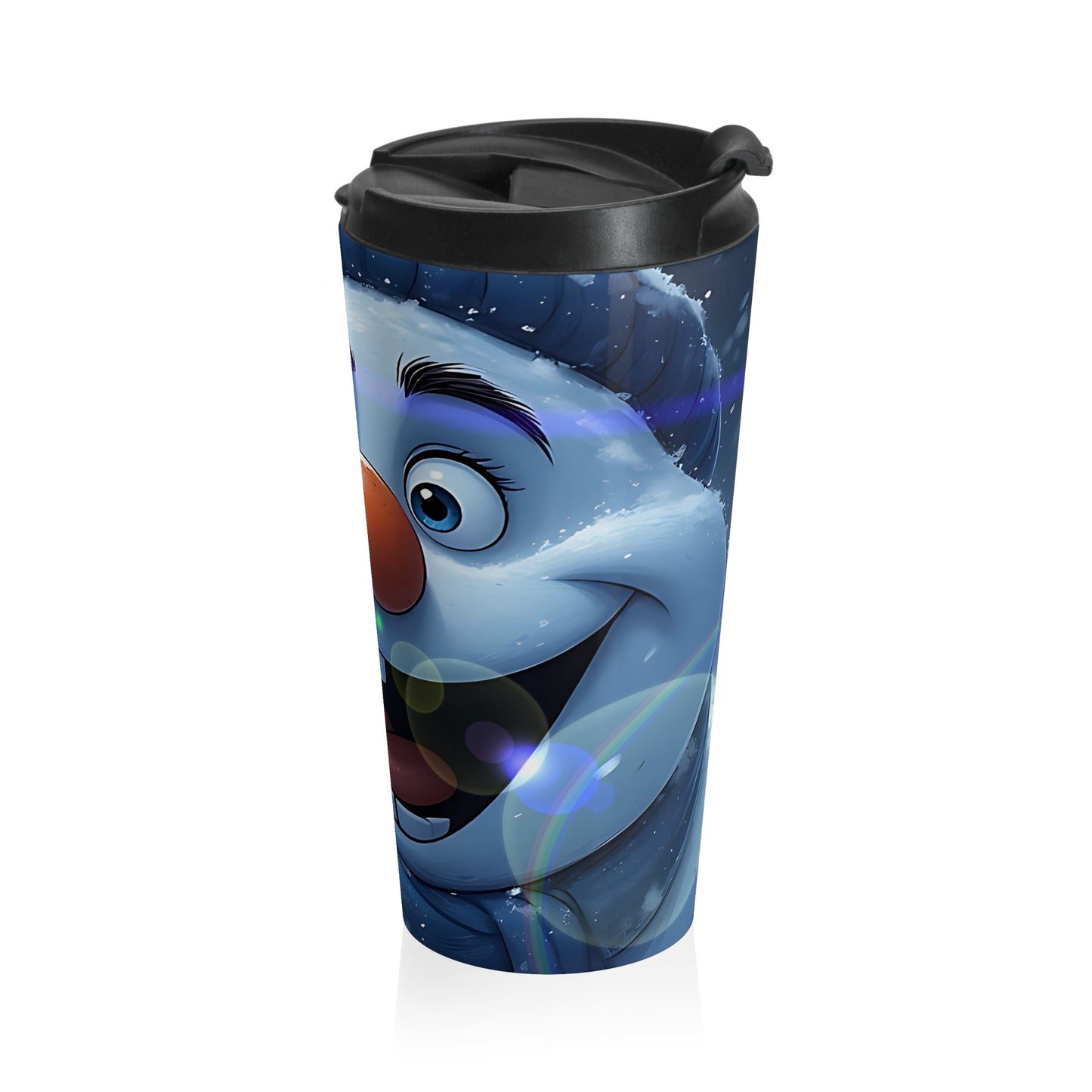 Snowman (christmas selfies) Stainless Steel Travel Mug - Fun Winter Coffee Tumbler