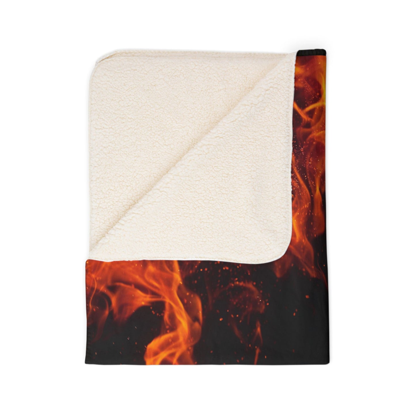 Cozy Flaming Fleece Sherpa Blanket, Perfect for Movie Nights, Camping, Home Decor, Gift for Him, Cozy Winter Accessory