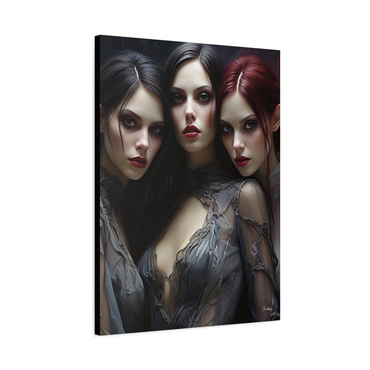 Gothic Wall Art Canvas, Fantasy Home Decor, Unique Gift for Halloween, Witchy Vibe Art, Dark Aesthetic Room Decor