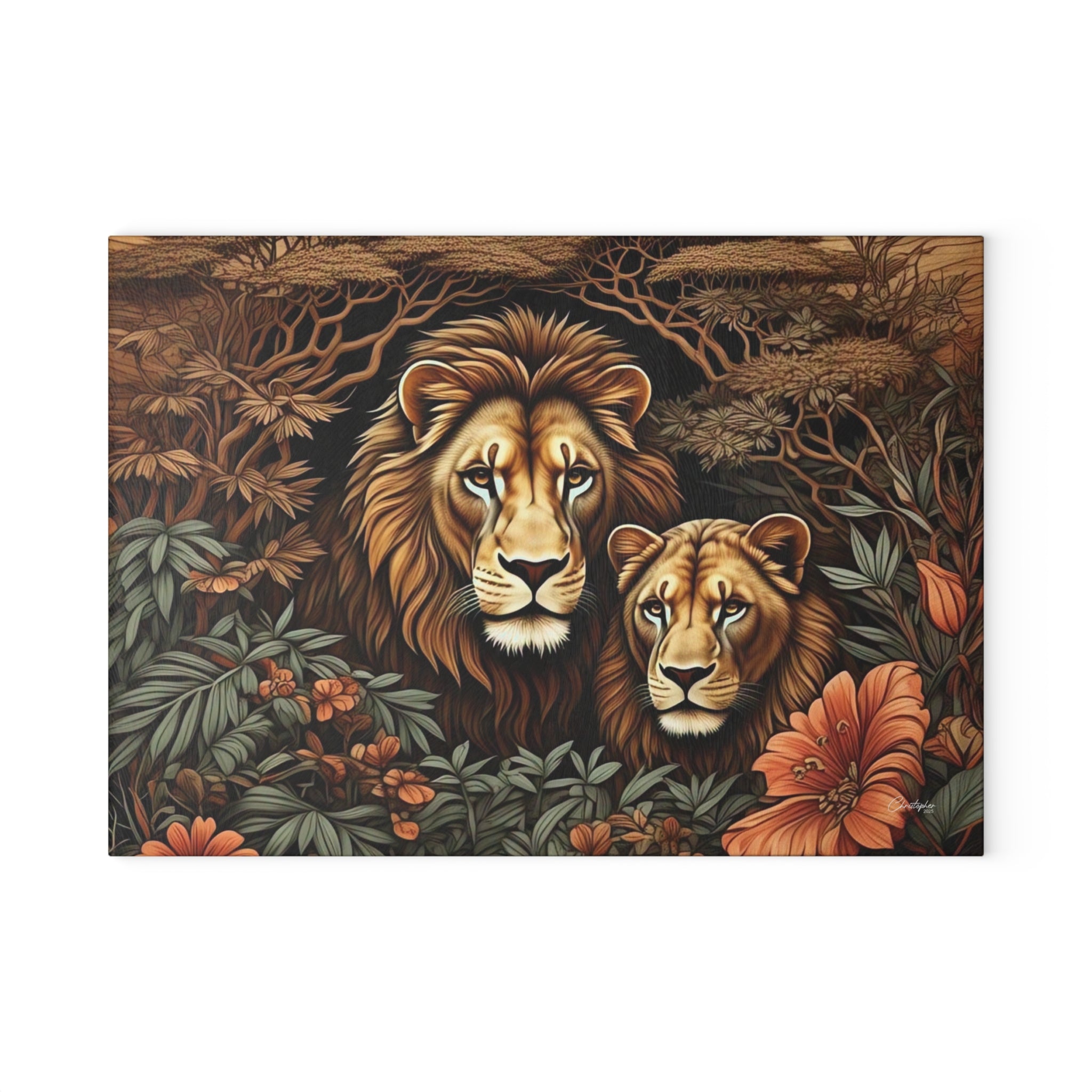Wildlife-Themed Glass Cutting Board, Nature Lover Gift, Kitchen Decor, Animal Lover's Home Accents, Unique Housewarming Present
