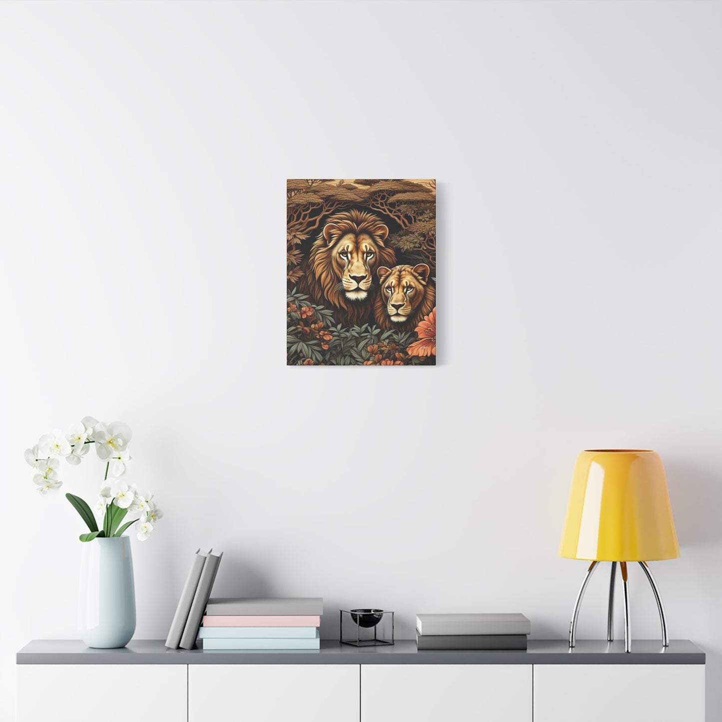 Majestic Lion Family Canvas Wall Art, Animal Lovers Decor, Wildlife Home Accent, Gift for Nature Enthusiasts, Meaningful Family Art