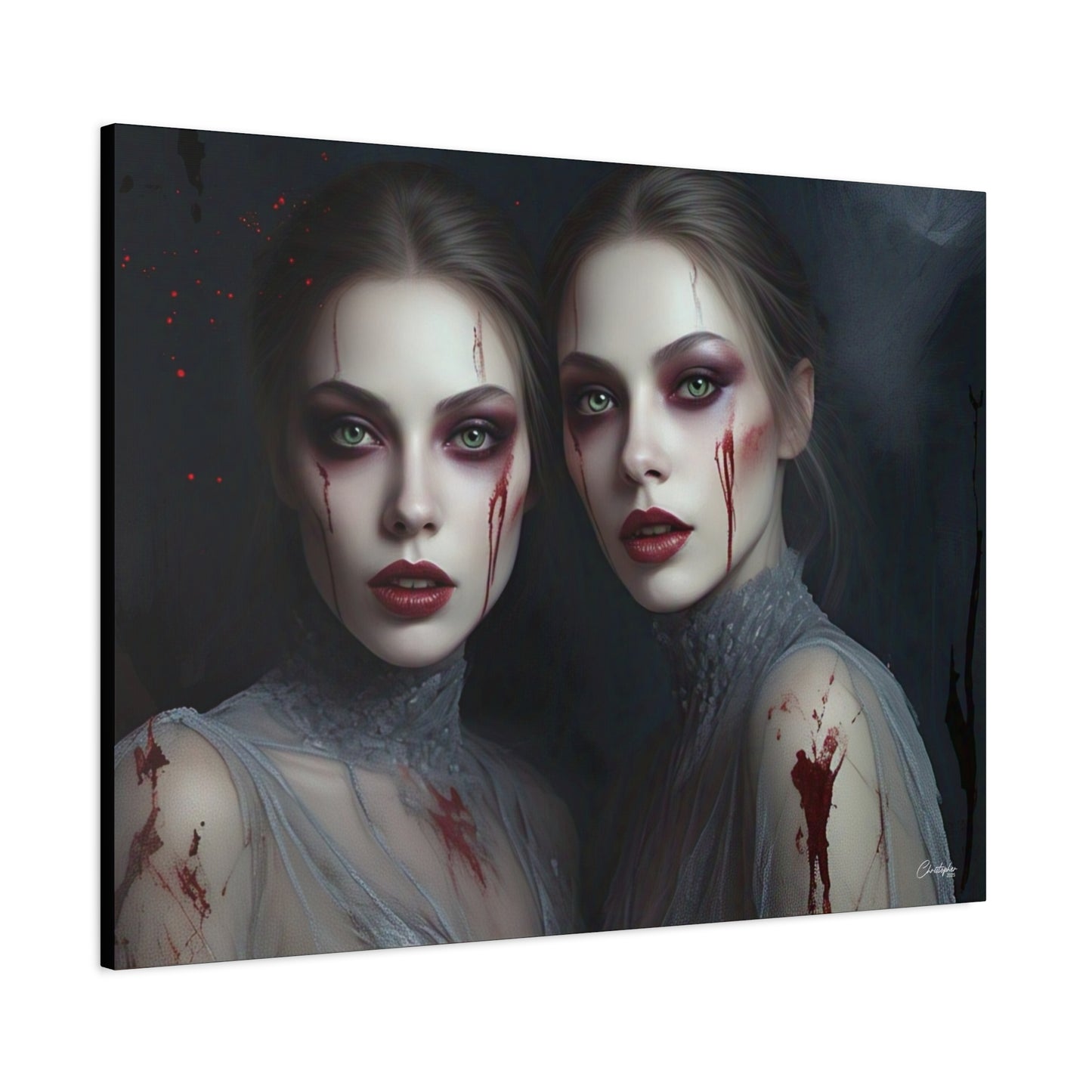 Spooky Art Canvas Print, Matte Canvas, Stretched Wall Decor, Gothic Home Decor, Halloween Art, Unique Gift