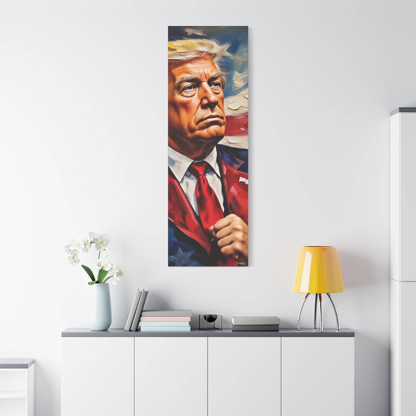 Patriotic Canvas Art, Stretched Wall Decor, Home Office, Gifts for Republicans, Political Enthusiasts, Americana Artwork