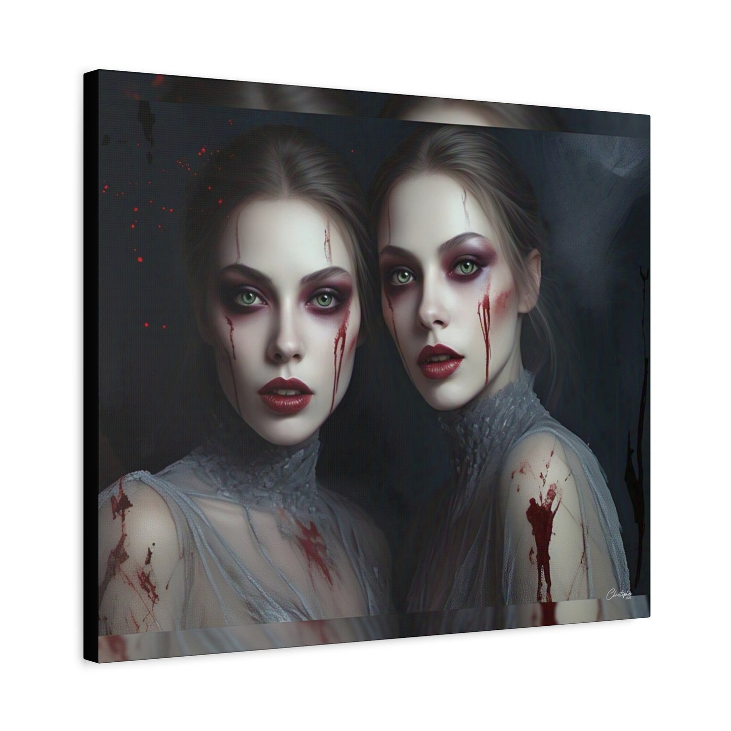 Spooky Art Canvas Print, Matte Canvas, Stretched Wall Decor, Gothic Home Decor, Halloween Art, Unique Gift