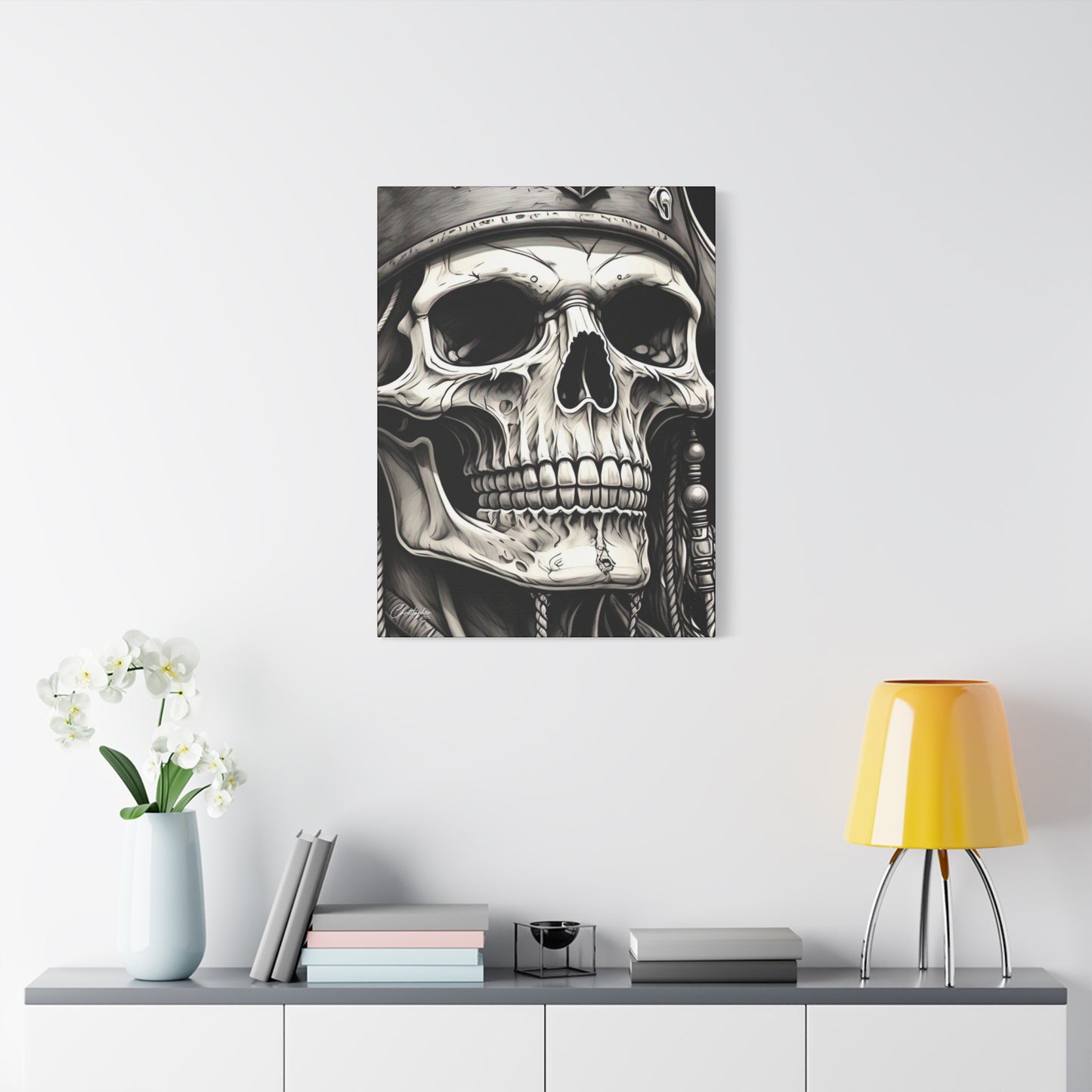 Pirate Skull Canvas Art - Edgy Gothic Decor, Wall Art for Halloween, Gothic Home Decor, Pirate Theme, Gift for Him