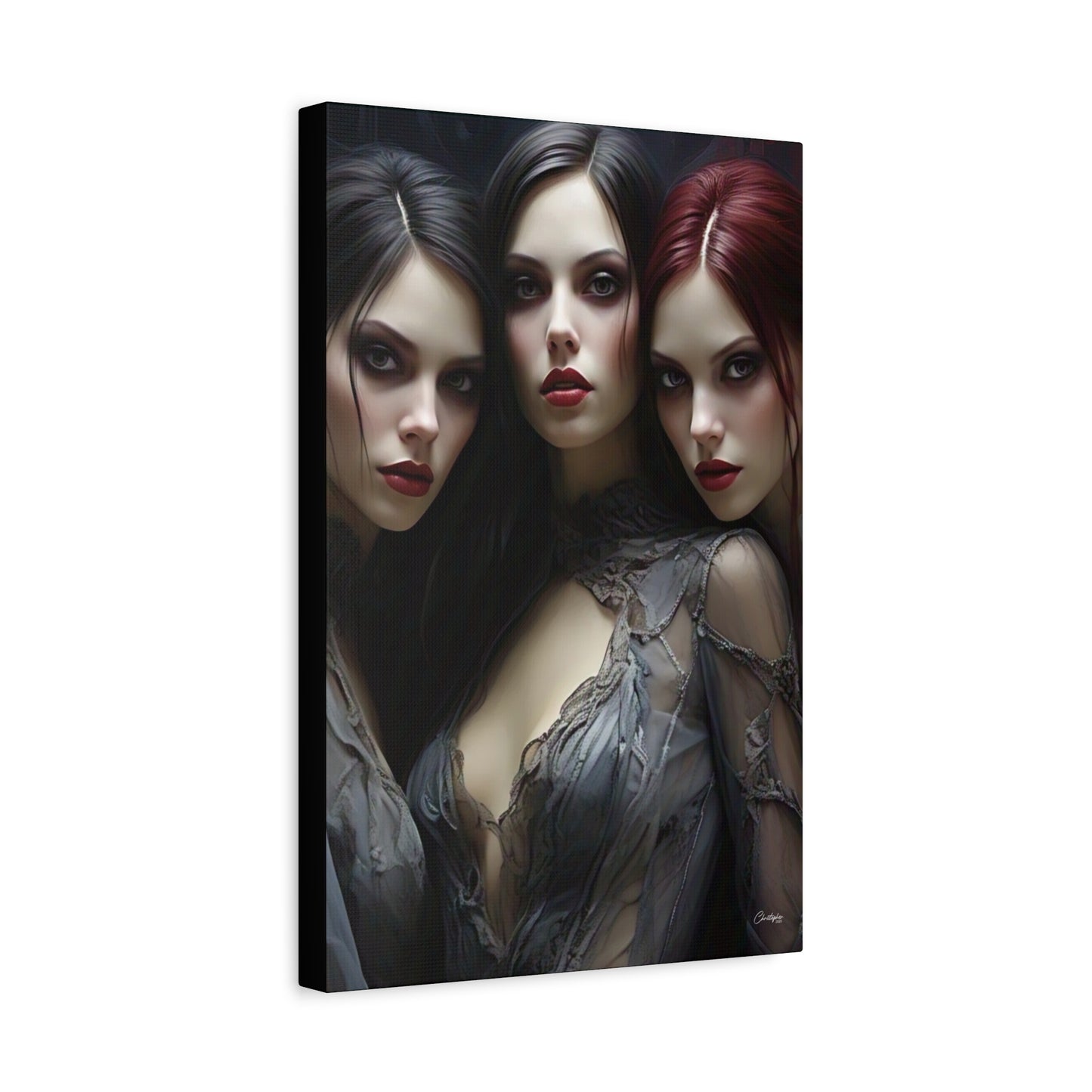 Gothic Wall Art Canvas, Fantasy Home Decor, Unique Gift for Halloween, Witchy Vibe Art, Dark Aesthetic Room Decor