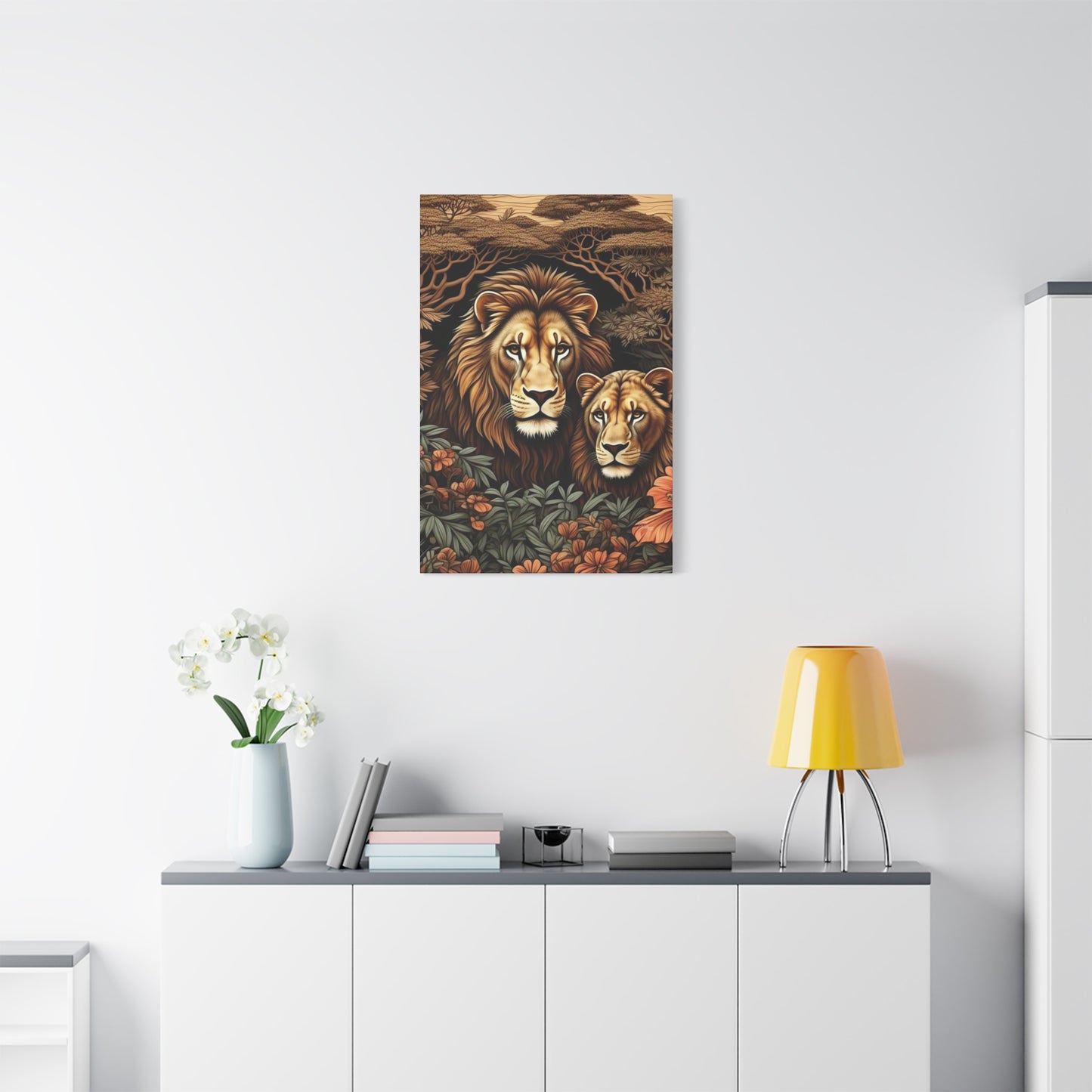 Majestic Lion Family Canvas Wall Art, Animal Lovers Decor, Wildlife Home Accent, Gift for Nature Enthusiasts, Meaningful Family Art