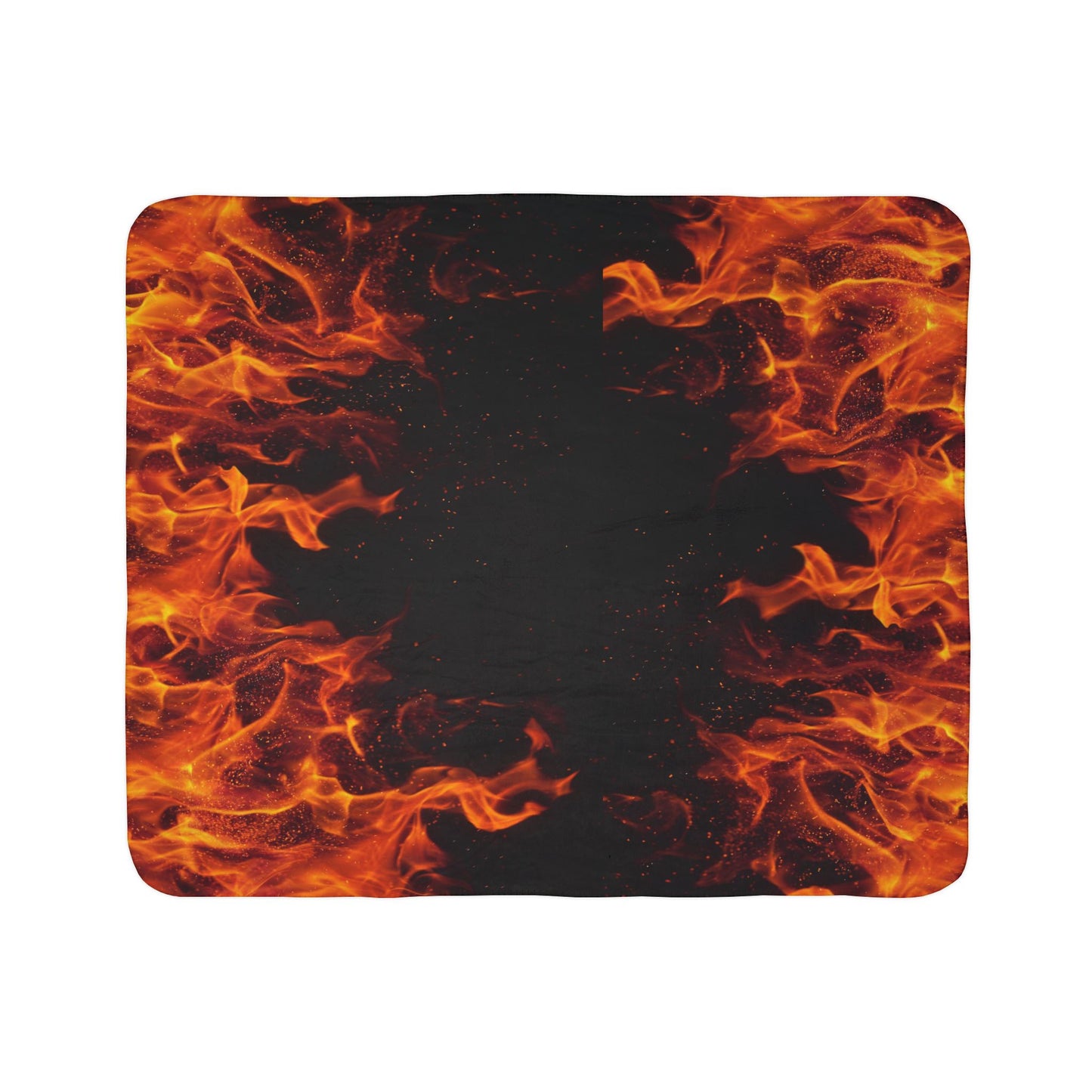 Cozy Flaming Fleece Sherpa Blanket, Perfect for Movie Nights, Camping, Home Decor, Gift for Him, Cozy Winter Accessory