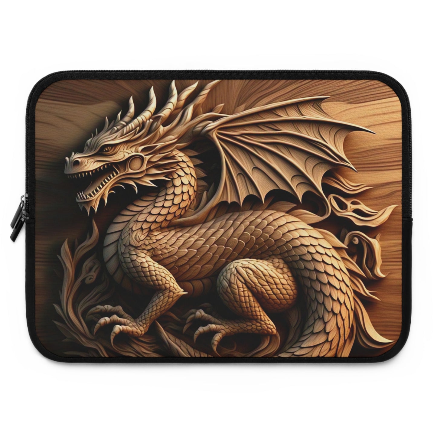 Dragon Carved Laptop Sleeve | Stylish Dragon Sleeve, Unique Gadget Case, Laptop Cover, Gift for Tech Lovers, Fantasy Art