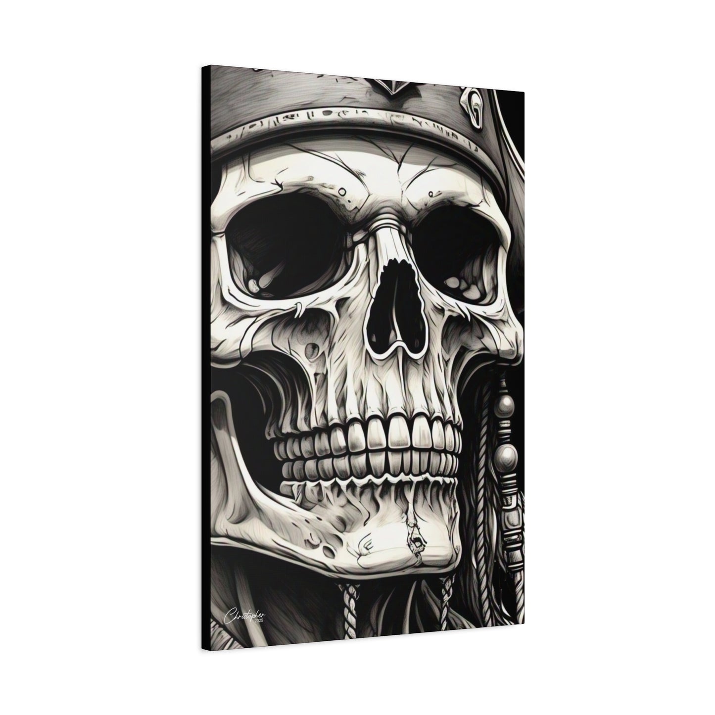 Pirate Skull Canvas Art - Edgy Gothic Decor, Wall Art for Halloween, Gothic Home Decor, Pirate Theme, Gift for Him