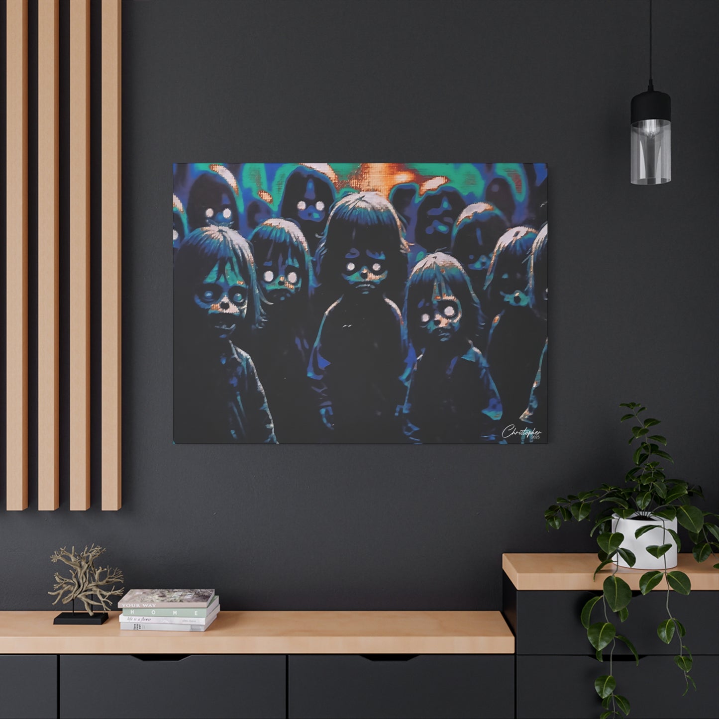 Original Laser Engraved Art, Full Wrapped Edges, Matte Canvas, Stretched, 1.25"