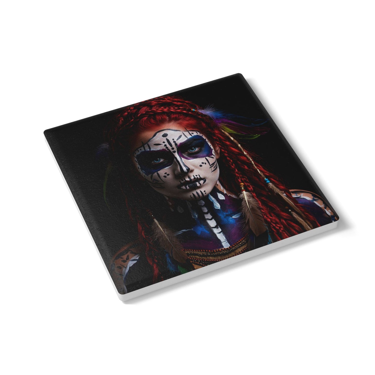 Bohemian Spirit Ceramic Coaster - Tribal Art Home Decor