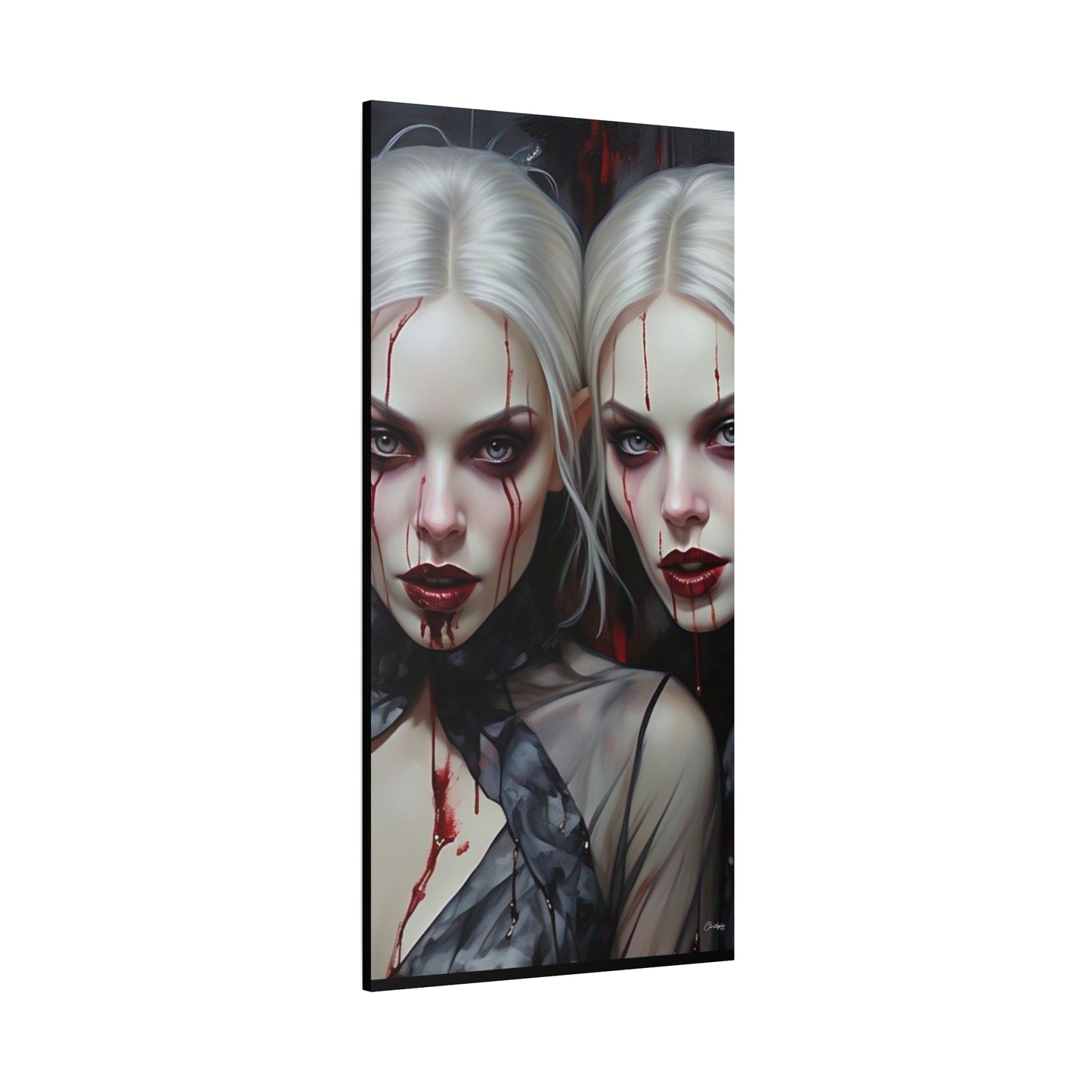 Gothic Canvas Art Print, Dark Fantasy Wall Decor, Horror Art, Halloween Home Decor, Vampire Artwork, Unique Gift for Spooky Season