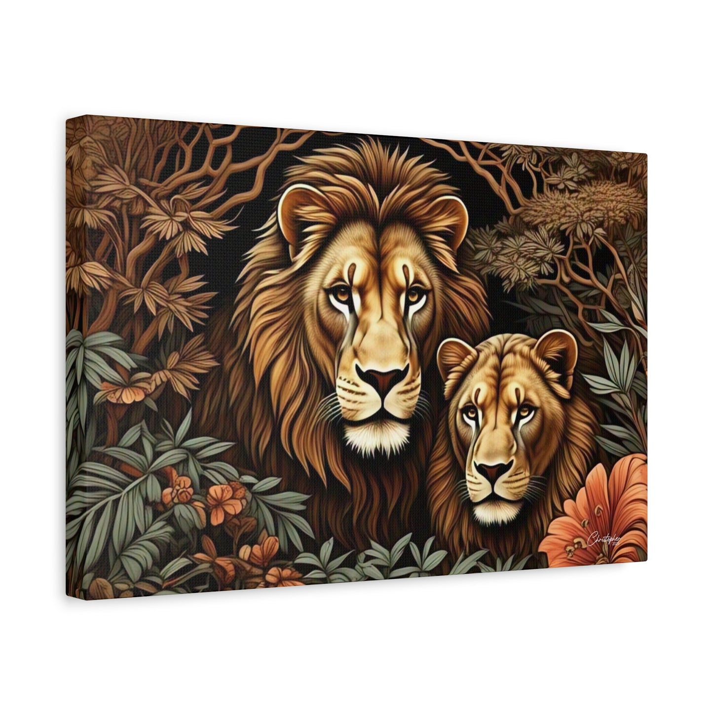 Majestic Lion Family Canvas Wall Art, Animal Lovers Decor, Wildlife Home Accent, Gift for Nature Enthusiasts, Meaningful Family Art