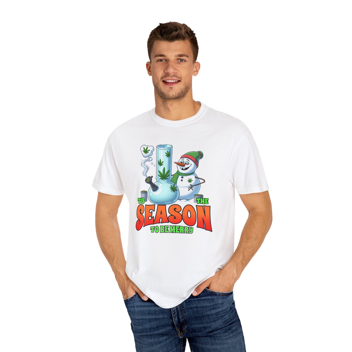 Holiday Cannabis Fun T-Shirt | Merry Season Tee, Unisex Gift, Party Apparel, 420 Friendly, Winter Social Wear