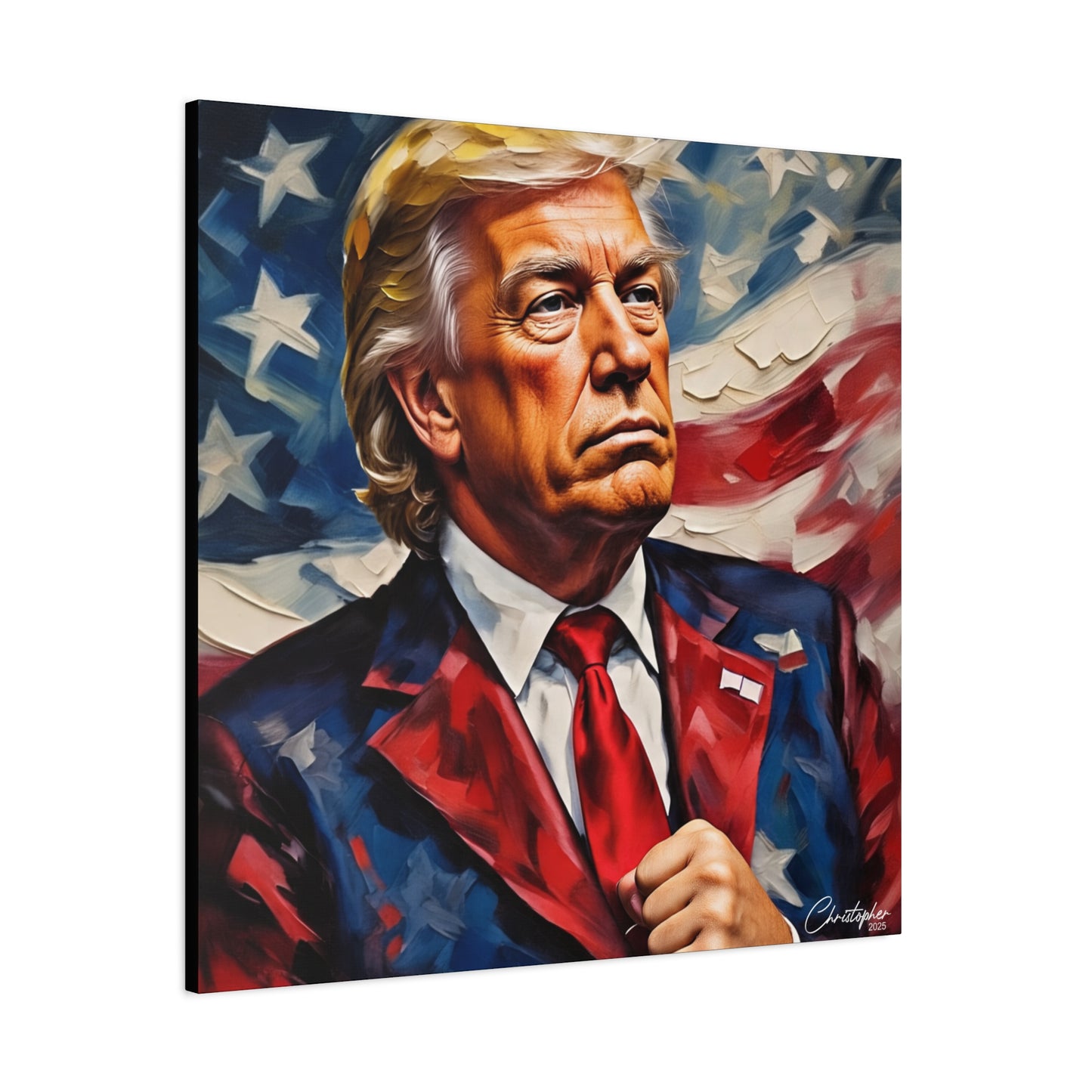 Patriotic Canvas Art, Stretched Wall Decor, Home Office, Gifts for Republicans, Political Enthusiasts, Americana Artwork