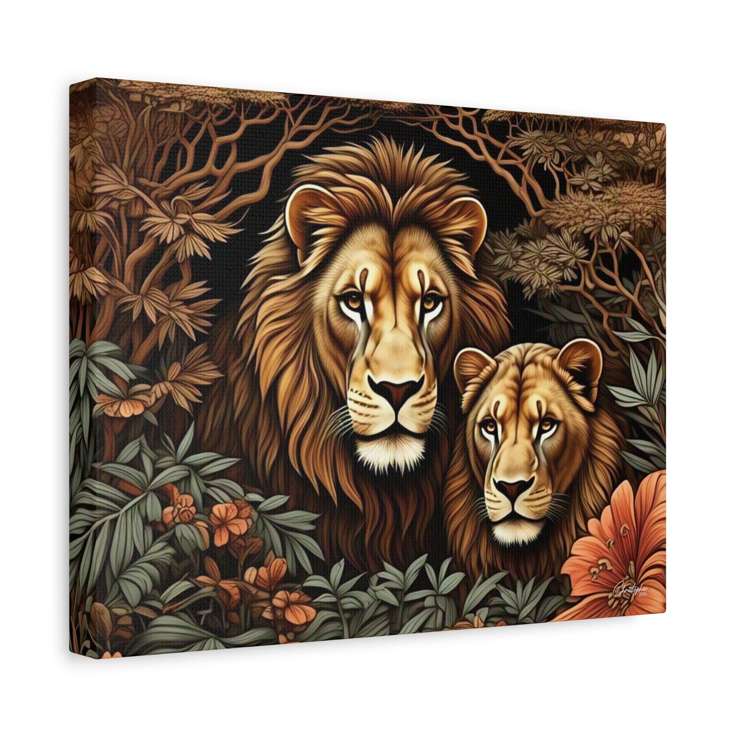 Majestic Lion Family Canvas Wall Art, Animal Lovers Decor, Wildlife Home Accent, Gift for Nature Enthusiasts, Meaningful Family Art