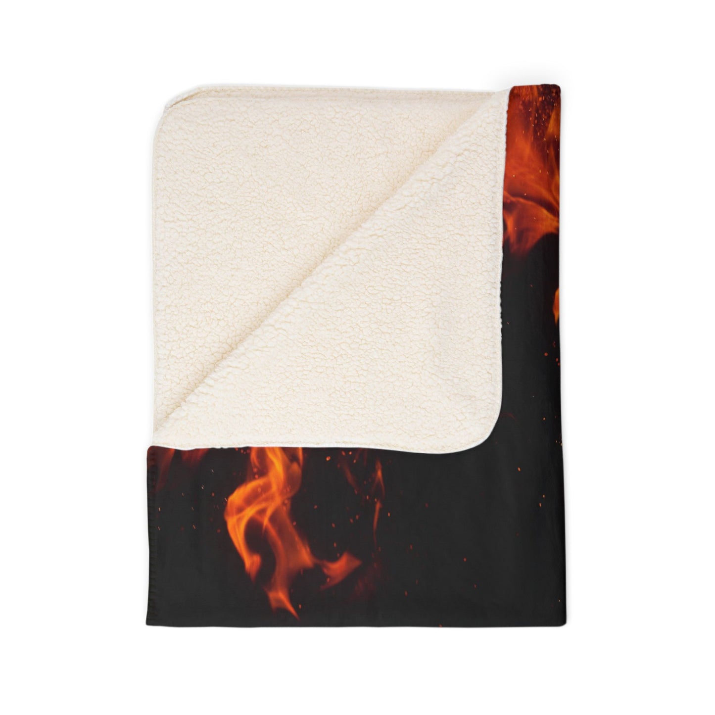 Cozy Flaming Fleece Sherpa Blanket, Perfect for Movie Nights, Camping, Home Decor, Gift for Him, Cozy Winter Accessory