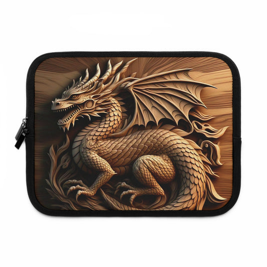 Dragon Carved Laptop Sleeve | Stylish Dragon Sleeve, Unique Gadget Case, Laptop Cover, Gift for Tech Lovers, Fantasy Art