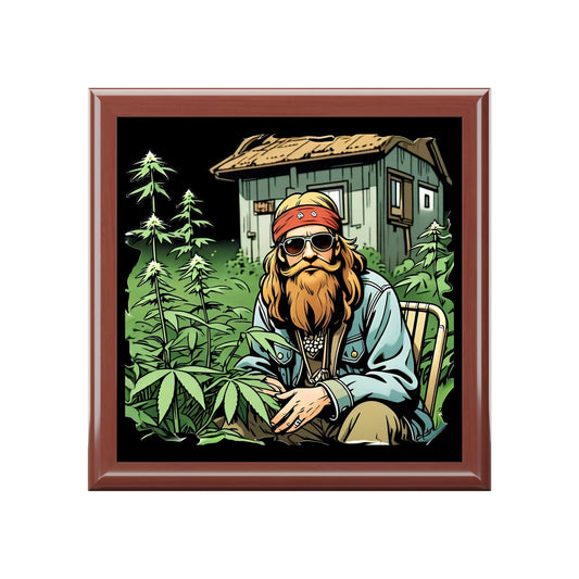 Vintage-Inspired Jewelry Box with Hippie Design, Boho Storage, Gift for Her, Unique Keepsake Box, Artisan Decoration