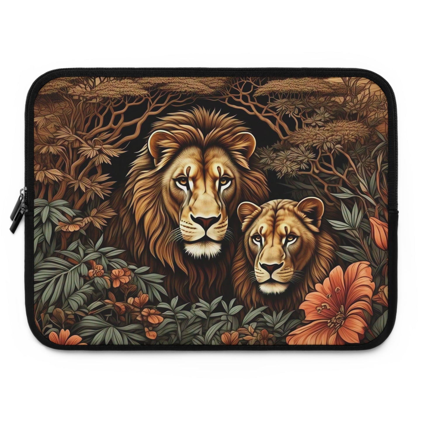Majestic Lion Laptop Sleeve, Wildlife Art Case, Computer Sleeve for Animal Lovers, Nature Themed Gift, Eco-Friendly Tech Accessory