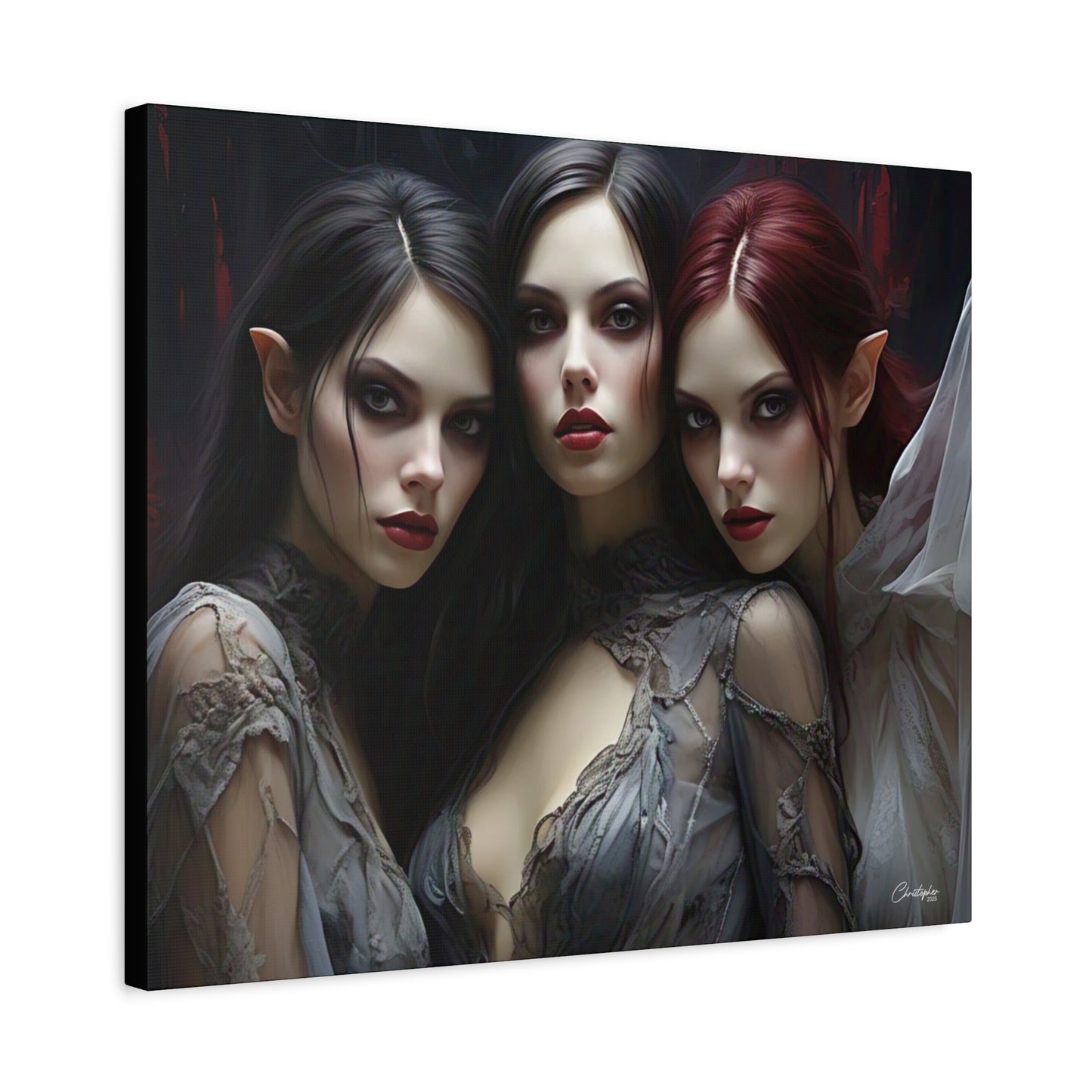 Gothic Wall Art Canvas, Fantasy Home Decor, Unique Gift for Halloween, Witchy Vibe Art, Dark Aesthetic Room Decor