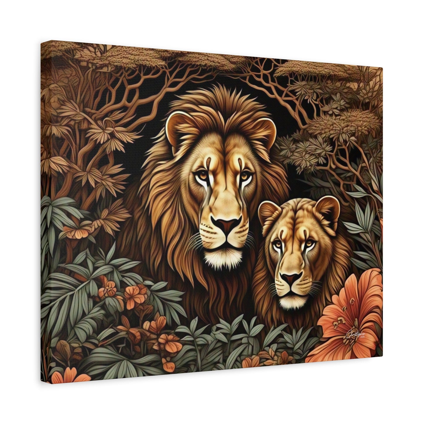 Majestic Lion Family Canvas Wall Art, Animal Lovers Decor, Wildlife Home Accent, Gift for Nature Enthusiasts, Meaningful Family Art