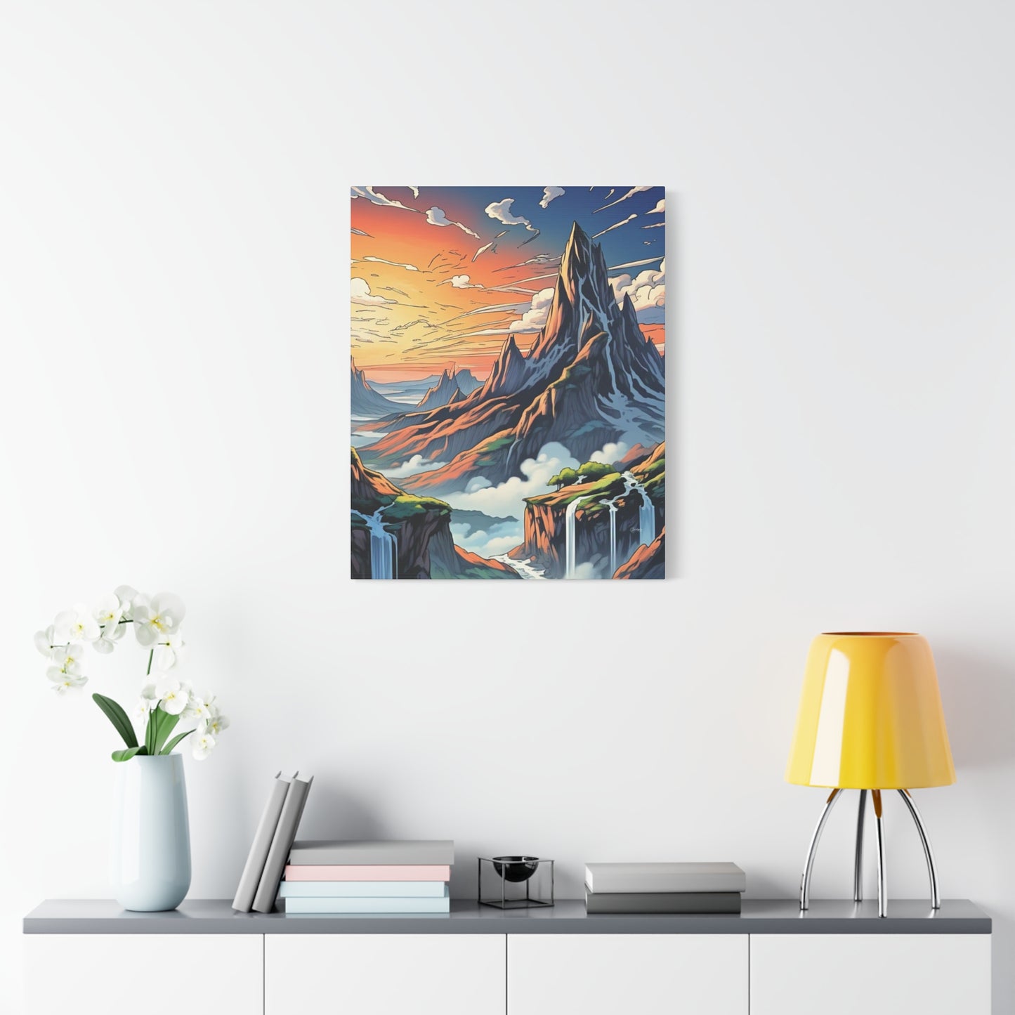 Stretched Canvas Art Print, Mountain Sunrise Landscape Decor, Wall Art for Home, Gift for Nature Lovers, Perfect for Living Room, [...]