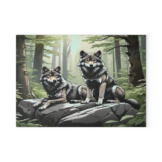 Wolf Art Glass Cutting Board - Nature Lover Gift for Kitchen