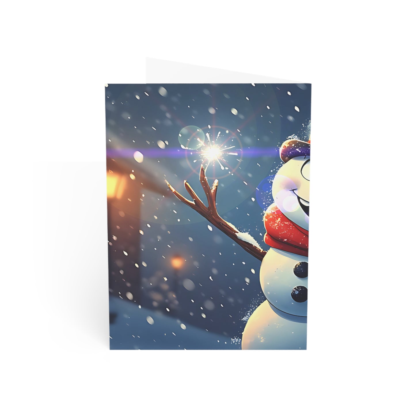 Festive Snowman (Christmas Selfies) Greeting Cards (1, 10, 30, 50pcs) - Whimsical Winter Celebrations