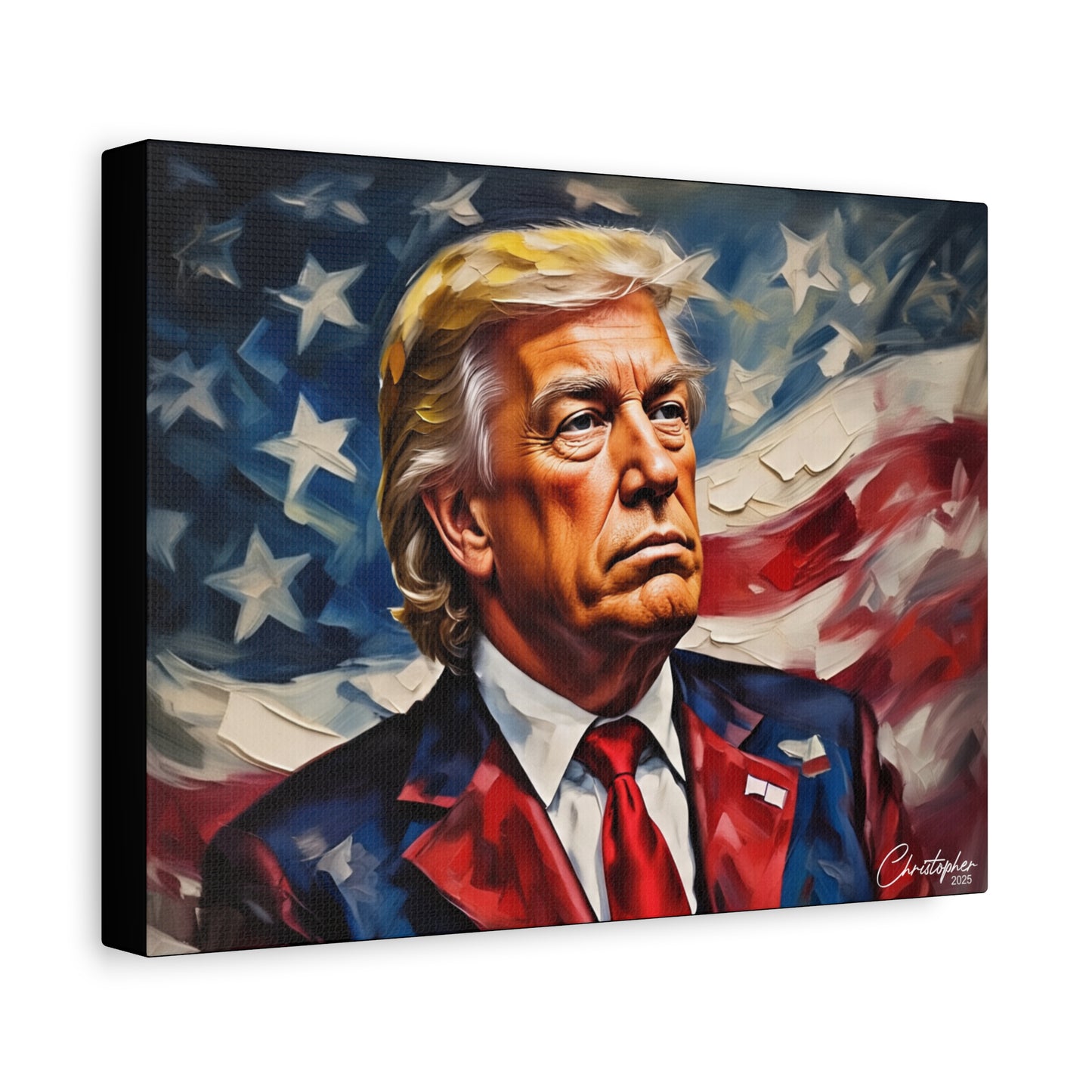 Patriotic Canvas Art, Stretched Wall Decor, Home Office, Gifts for Republicans, Political Enthusiasts, Americana Artwork