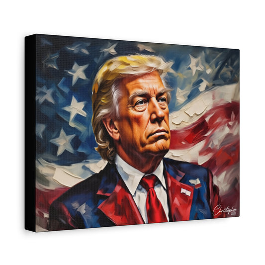 Patriotic Canvas Art, Stretched Wall Decor, Home Office, Gifts for Republicans, Political Enthusiasts, Americana Artwork