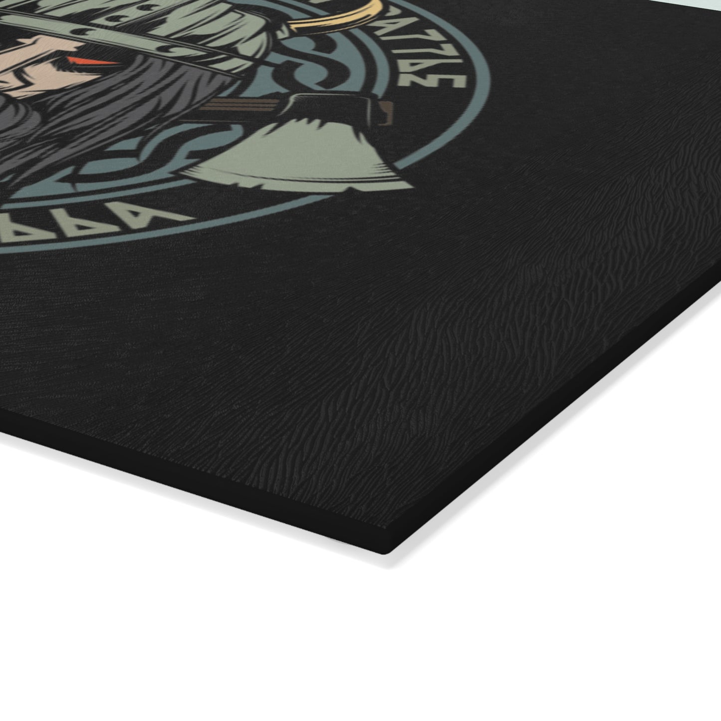 Viking Glass Cutting Board - 'Be Strong in Battle' Kitchen Decor