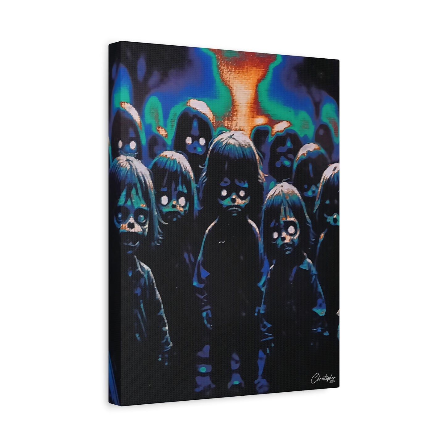 Original Laser Engraved Art, Full Wrapped Edges, Matte Canvas, Stretched, 1.25"