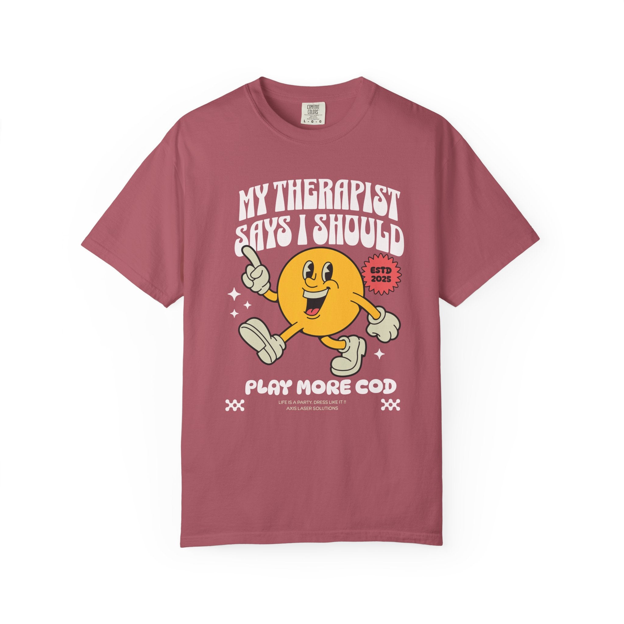 Play More COD T-Shirt, Unisex Garment-Dyed Tee, Gamer Gift, Fun Relaxed Style, Casual Brag Tee, Therapy Humor Shirt