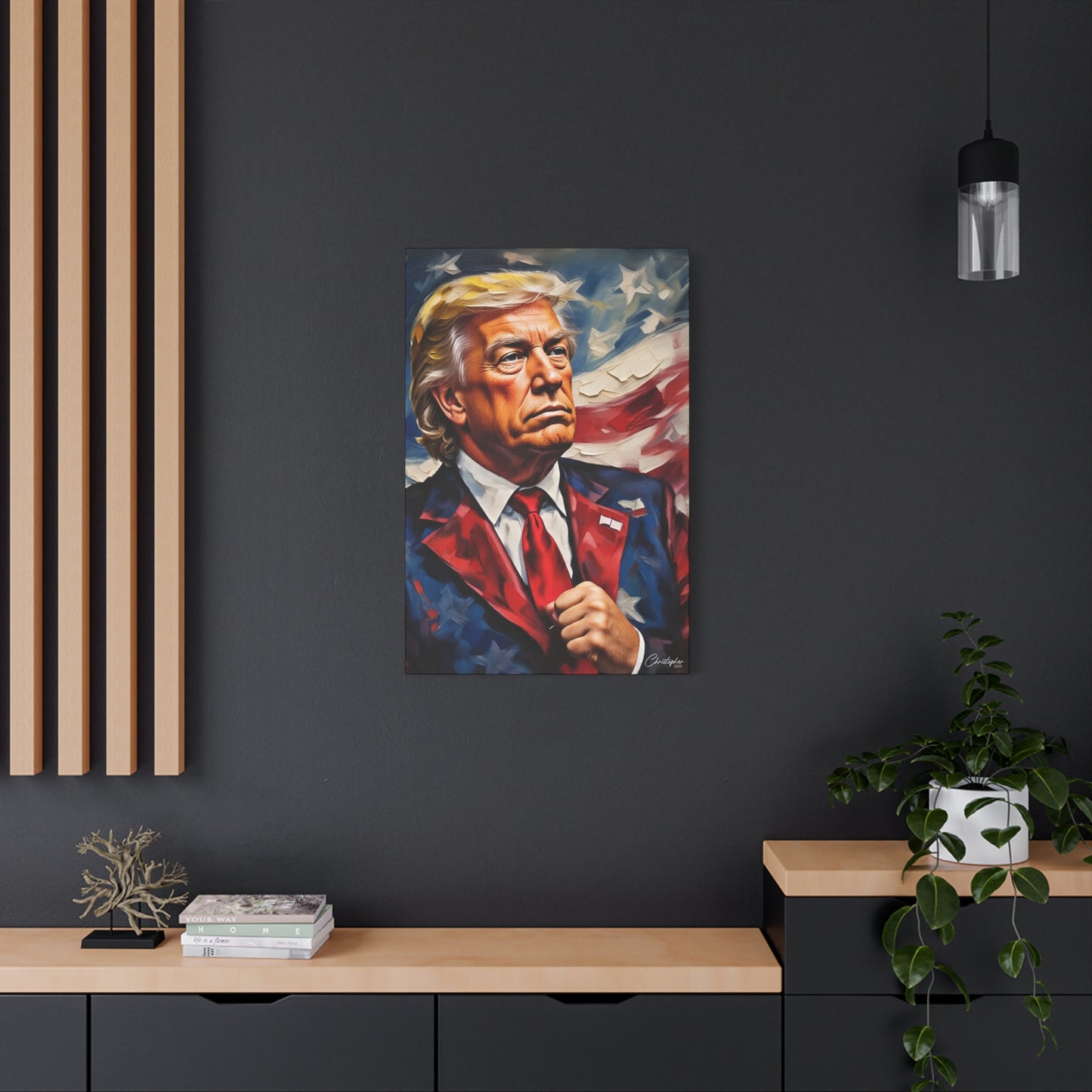 Patriotic Canvas Art, Stretched Wall Decor, Home Office, Gifts for Republicans, Political Enthusiasts, Americana Artwork