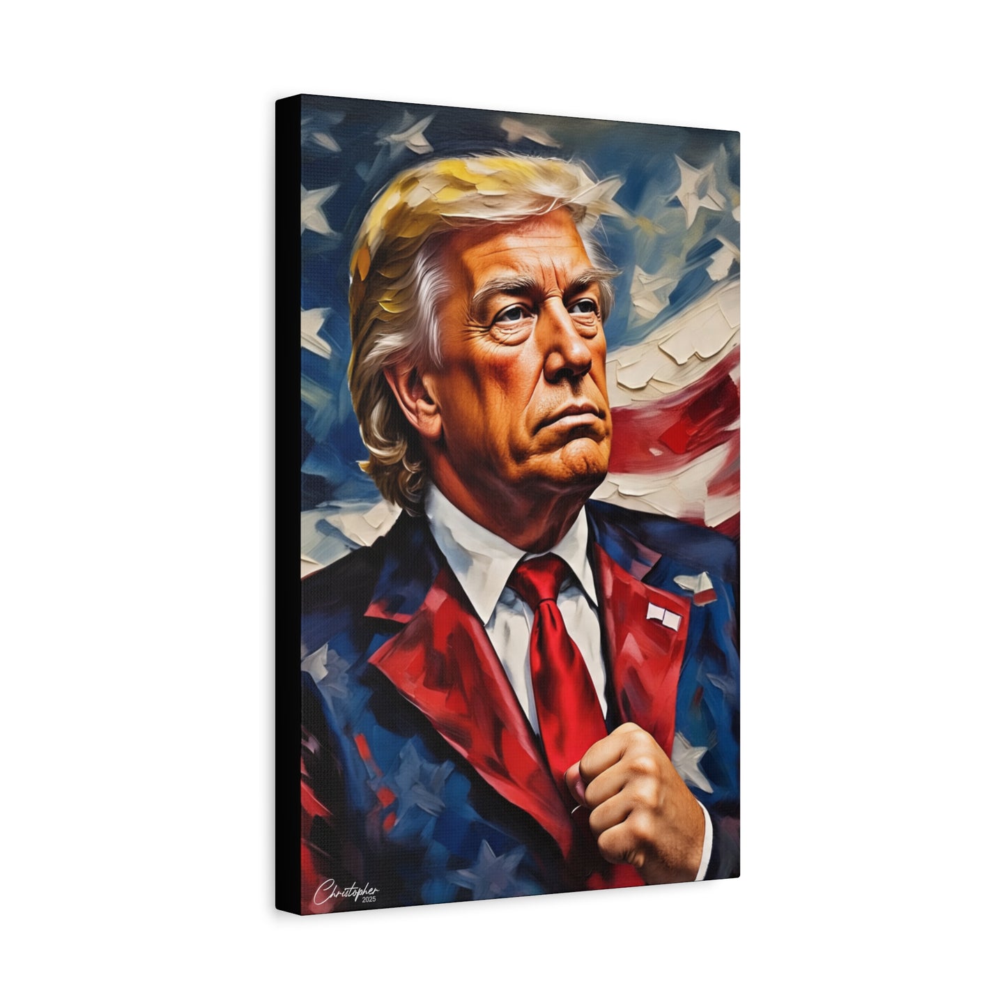 Patriotic Canvas Art, Stretched Wall Decor, Home Office, Gifts for Republicans, Political Enthusiasts, Americana Artwork