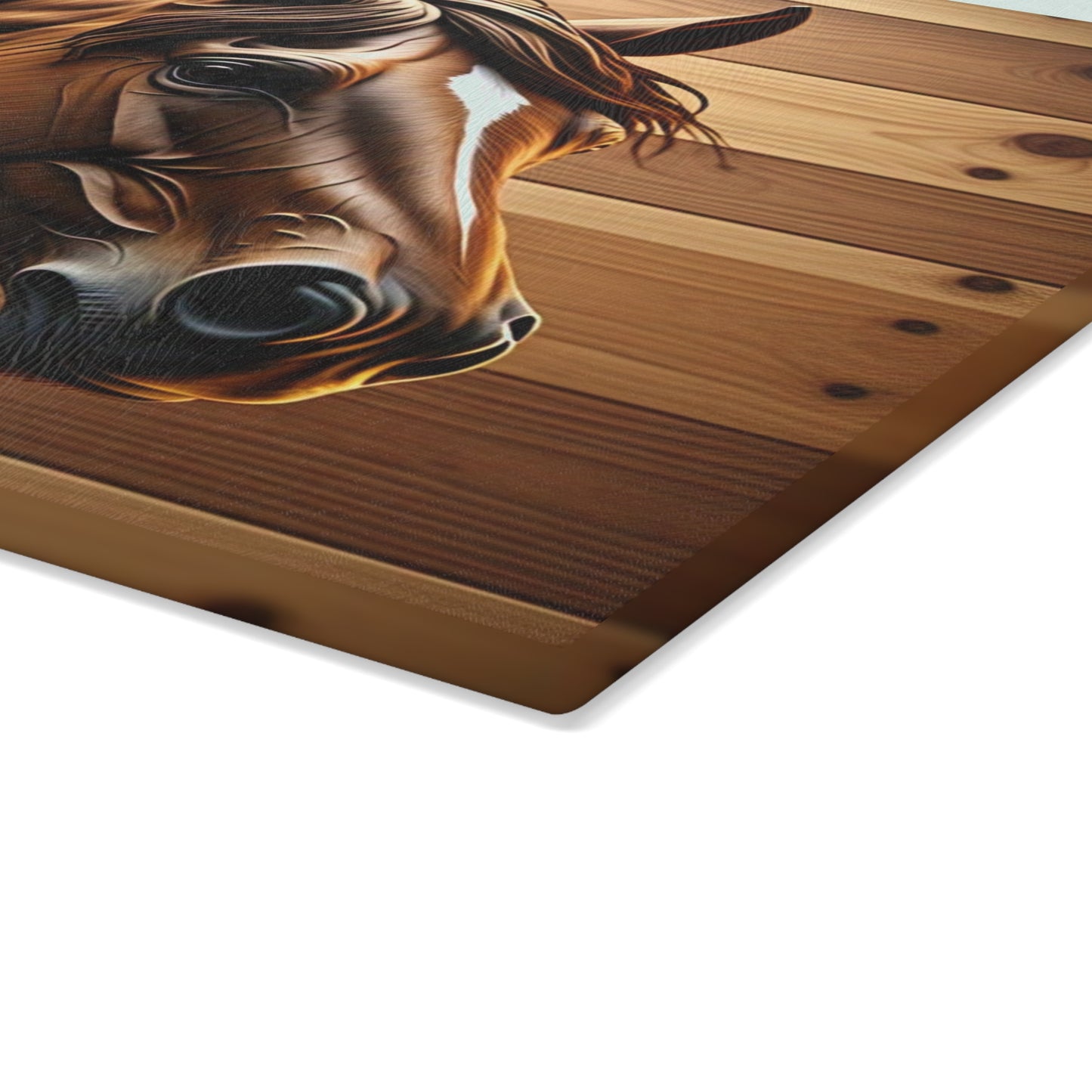 Equestrian Glass Cutting Board | Horse Lover Gift, Farmhouse Kitchen Decor, Unique Cooking Accessory, Rustic Kitchen, Home Decor