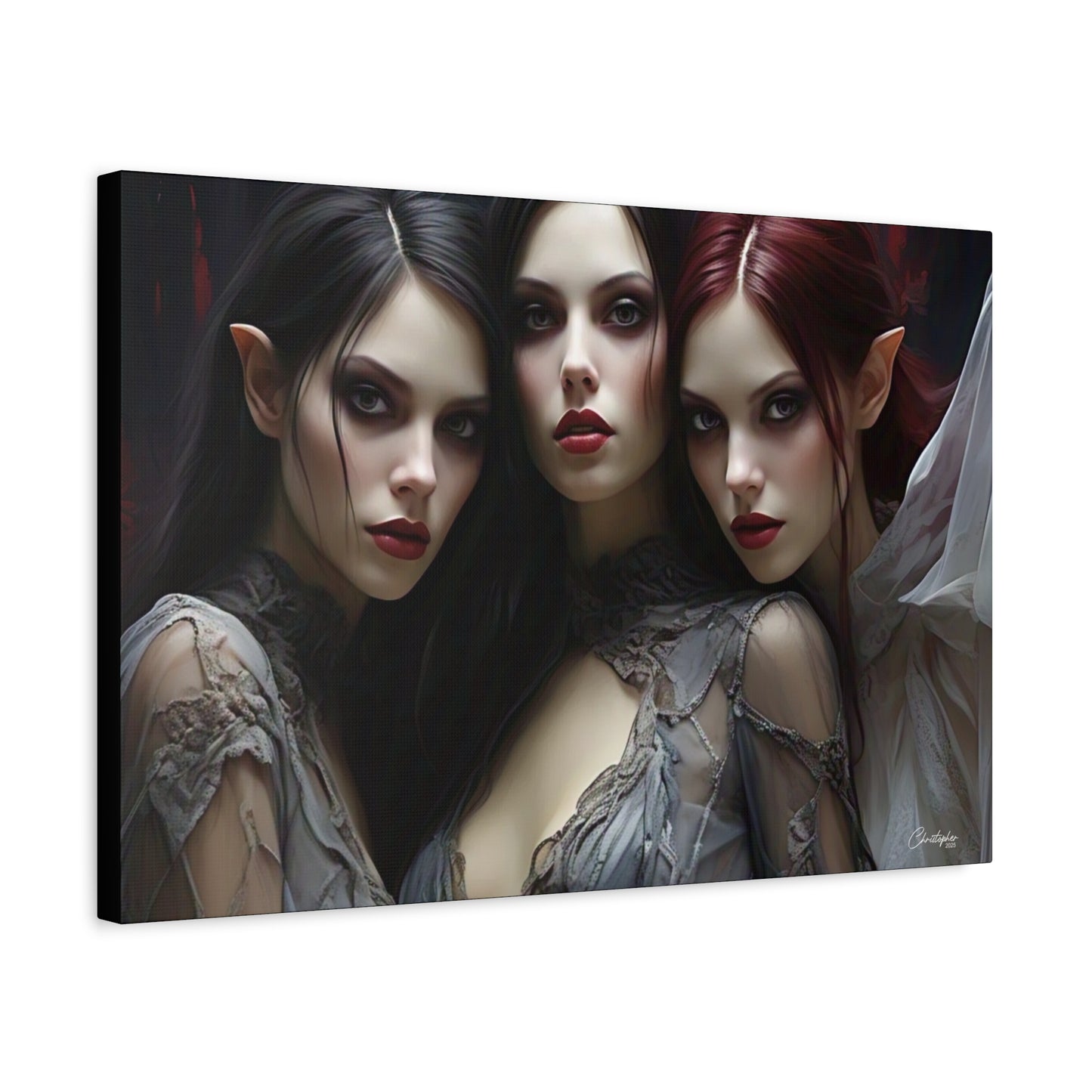Gothic Wall Art Canvas, Fantasy Home Decor, Unique Gift for Halloween, Witchy Vibe Art, Dark Aesthetic Room Decor