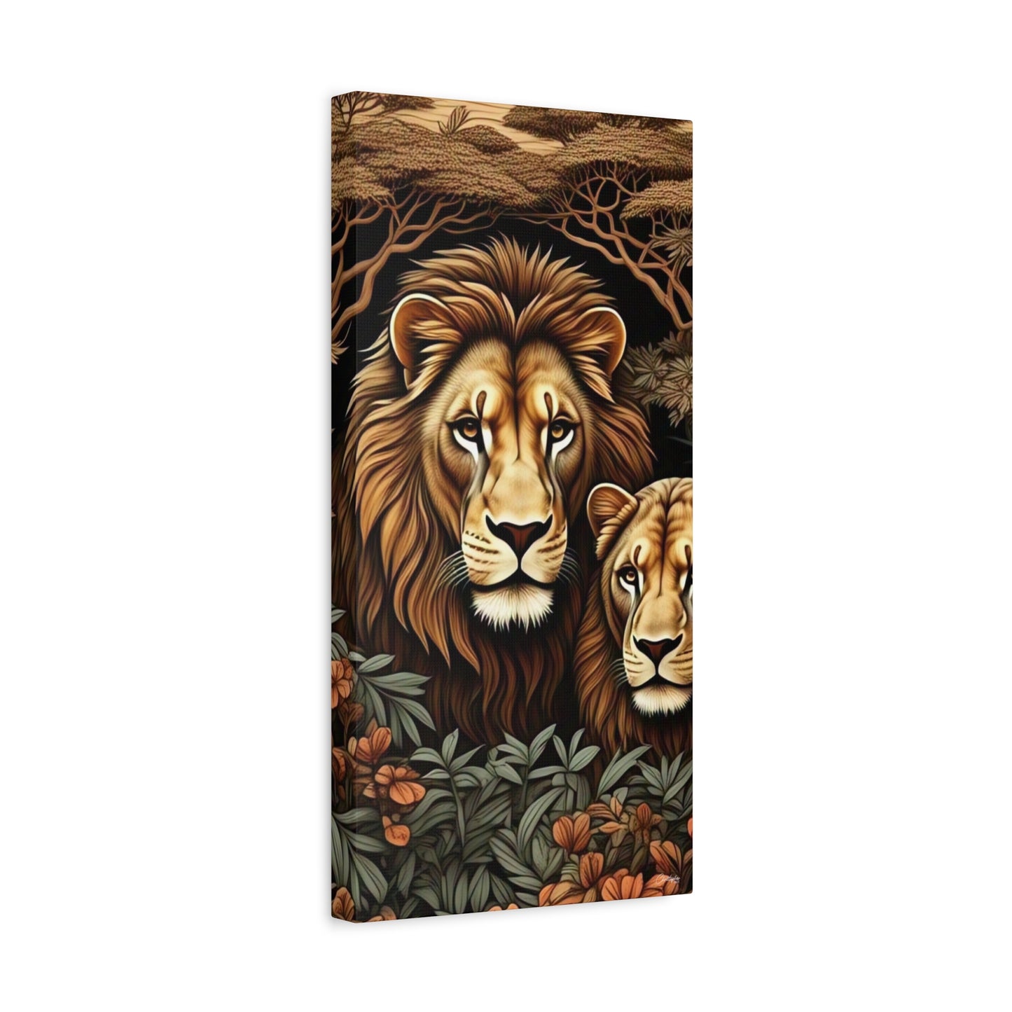 Majestic Lion Family Canvas Wall Art, Animal Lovers Decor, Wildlife Home Accent, Gift for Nature Enthusiasts, Meaningful Family Art
