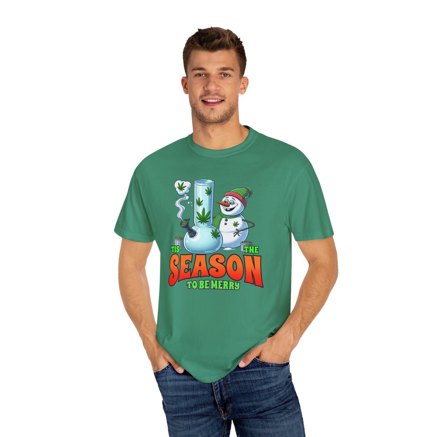 Holiday Cannabis Fun T-Shirt | Merry Season Tee, Unisex Gift, Party Apparel, 420 Friendly, Winter Social Wear