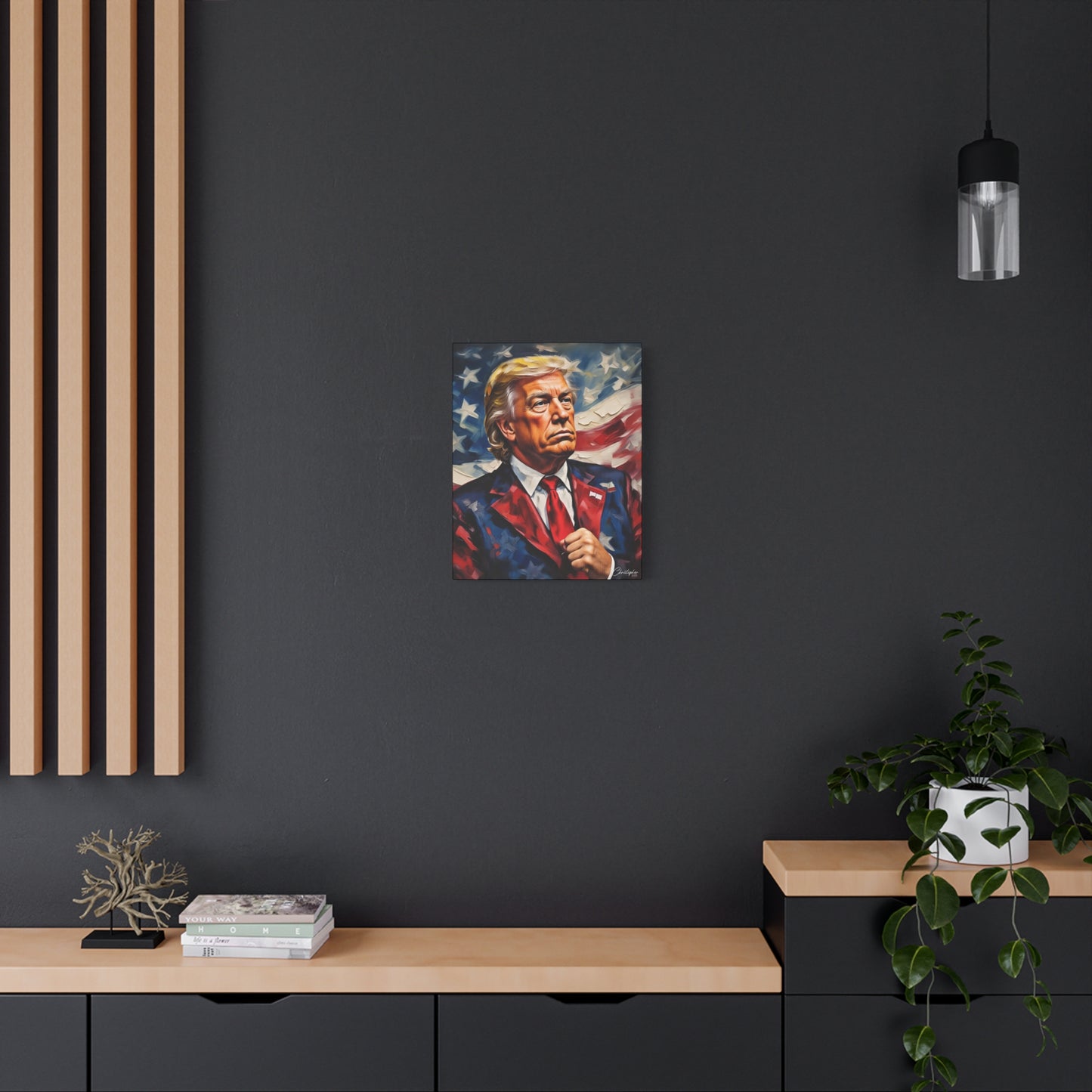Patriotic Canvas Art, Stretched Wall Decor, Home Office, Gifts for Republicans, Political Enthusiasts, Americana Artwork