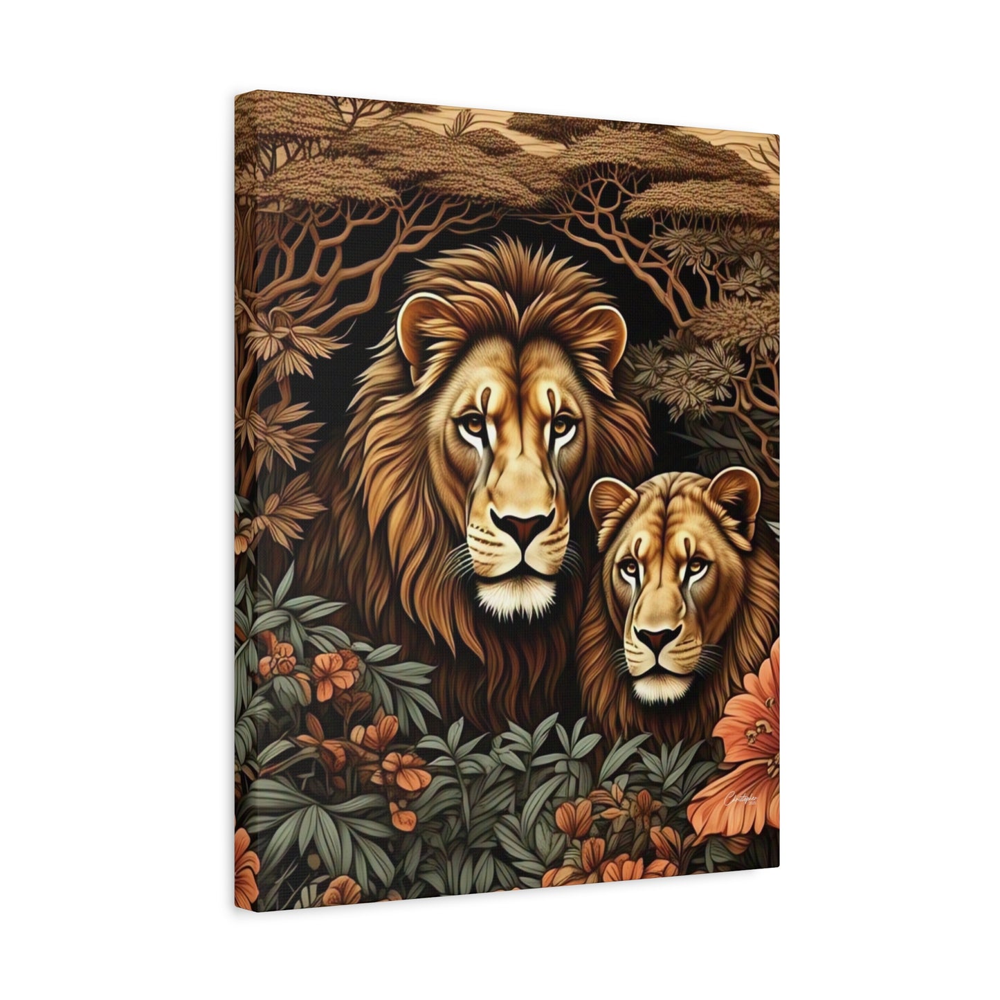Majestic Lion Family Canvas Wall Art, Animal Lovers Decor, Wildlife Home Accent, Gift for Nature Enthusiasts, Meaningful Family Art